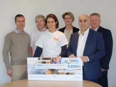 Remise d'un chèque de 25 000 € par le Groupe Verder à Eragny-sur-Oise (95)